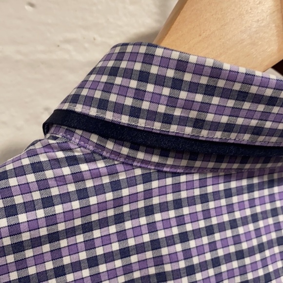 Ted baker purple and black plaid button down - Picture 4 of 6